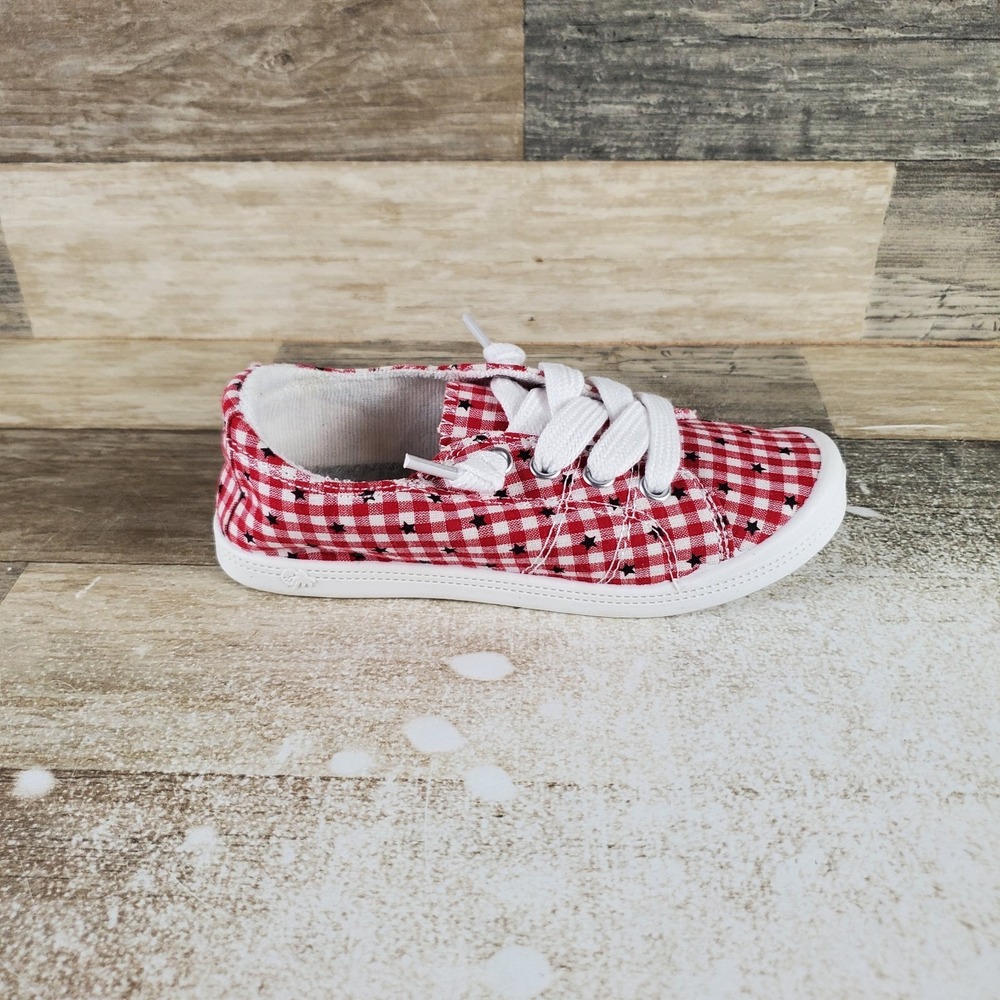 Jellypop Lollie 2 Kids Shoes Sz 12 M Running Red White Plaid Lace Up Sneakers
